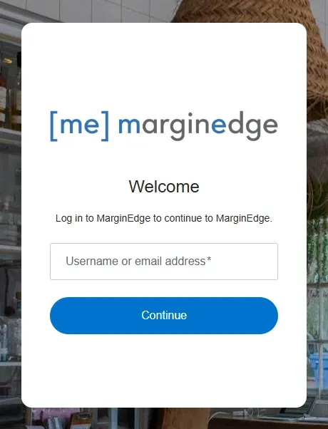 The MarginEdge sign-in box